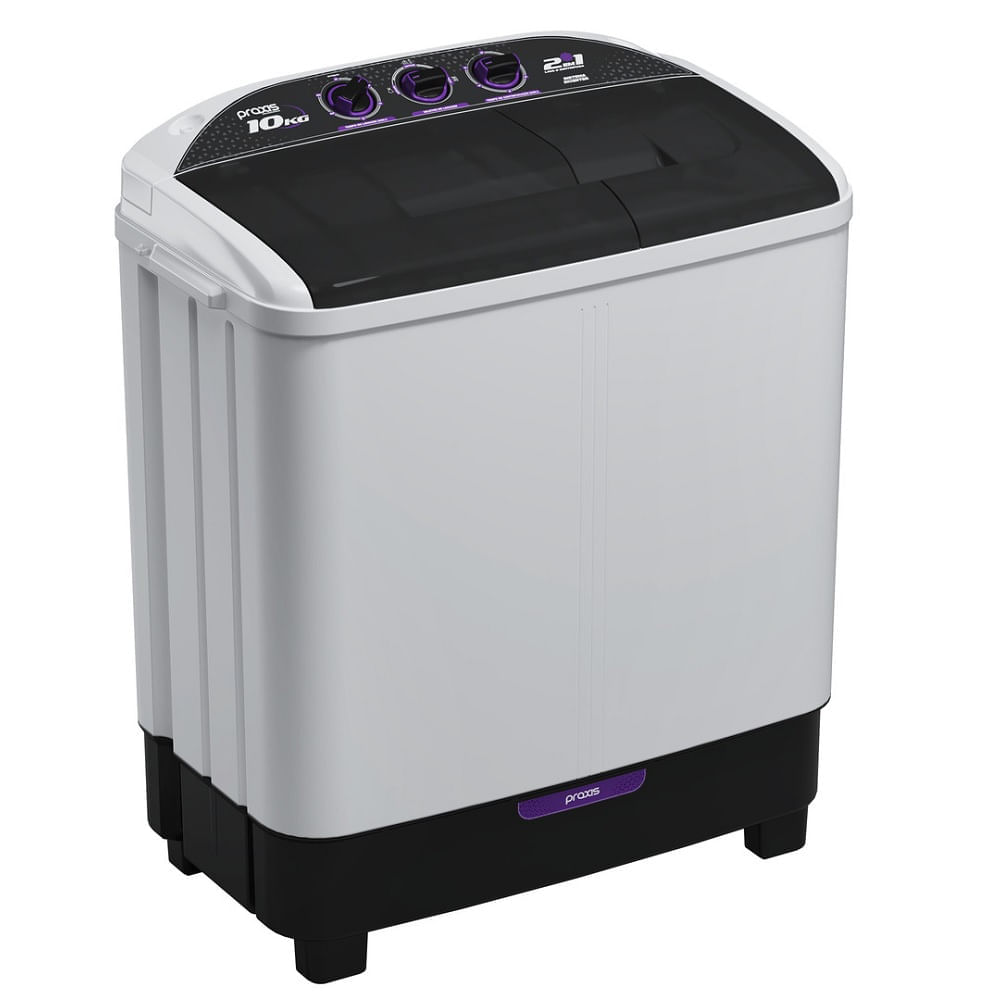 Lavadora de Roupas Praxis 10Kg Semi Automática Twin Tub Branca – 127 Volts 127 Volts