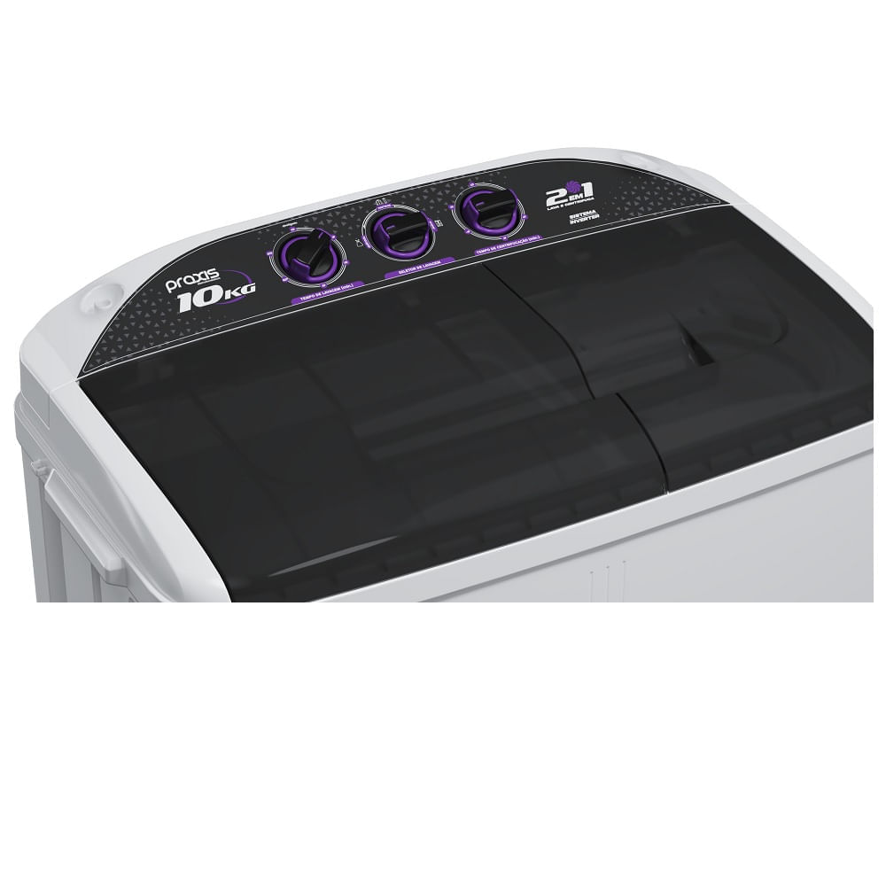 Lavadora de Roupas Praxis 10Kg Semi Automática Twin Tub Branca – 127 Volts 127 Volts