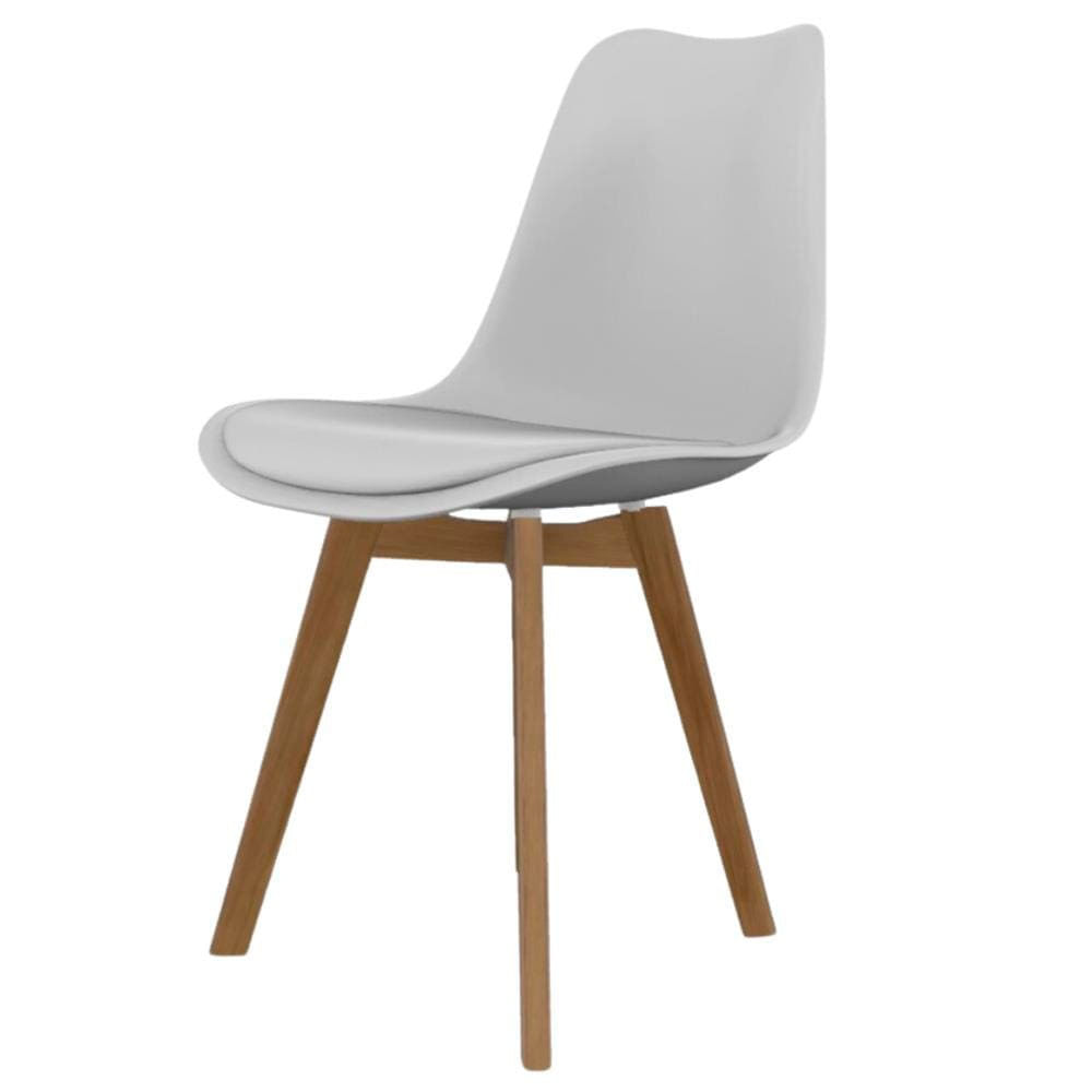 Conjunto com 4 Cadeiras de Jantar SeatCo Saarinen PP Wood com Assento Estofado