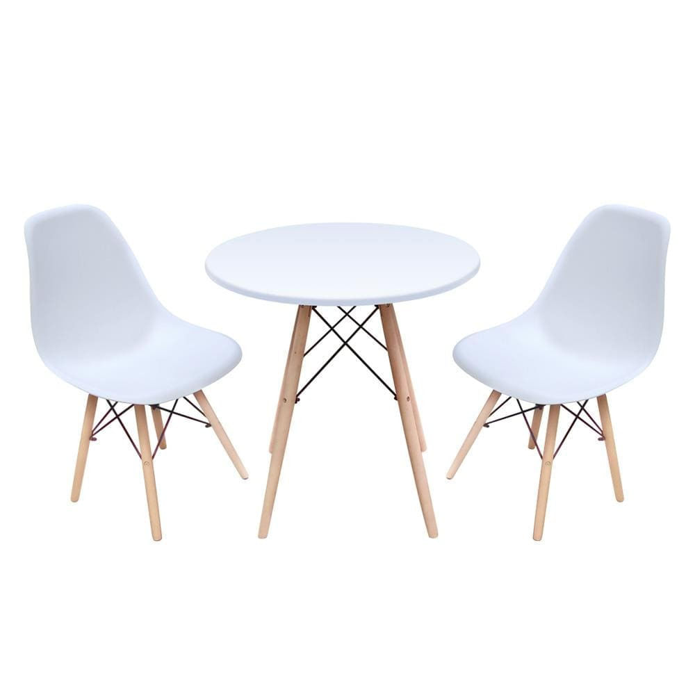 Mesa de Jantar Redonda Eames SeateCo com 2 Cadeiras