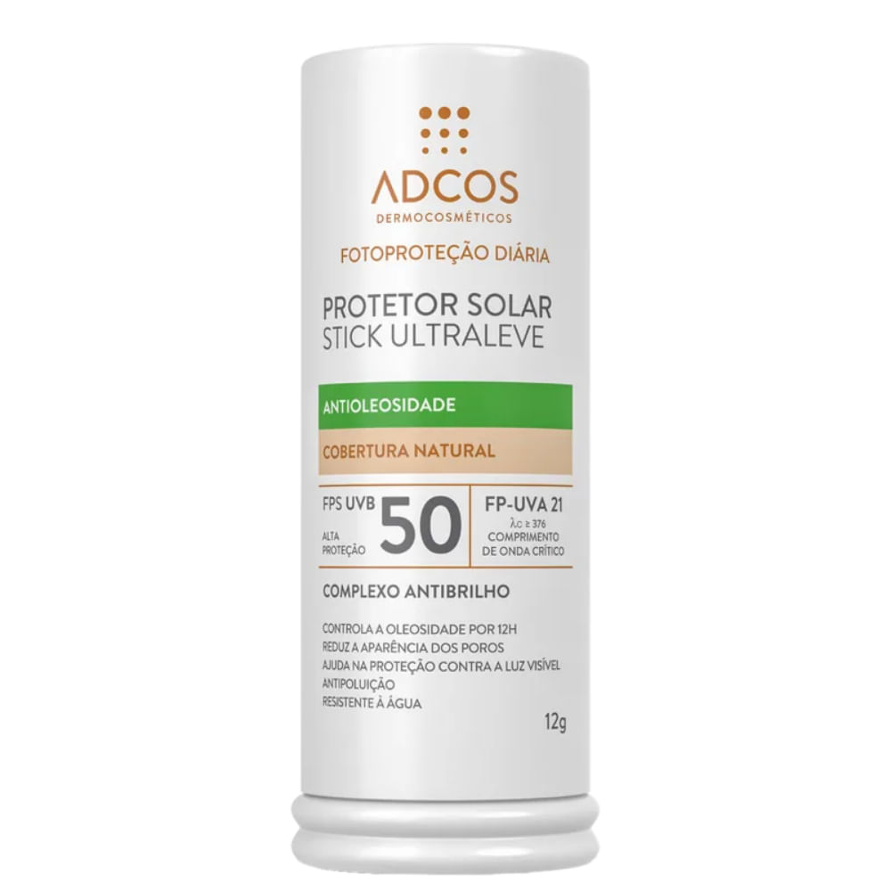 Adcos Protetor Solar Stick Ultraleve Antioleosidade FPS 50 Peach 15g