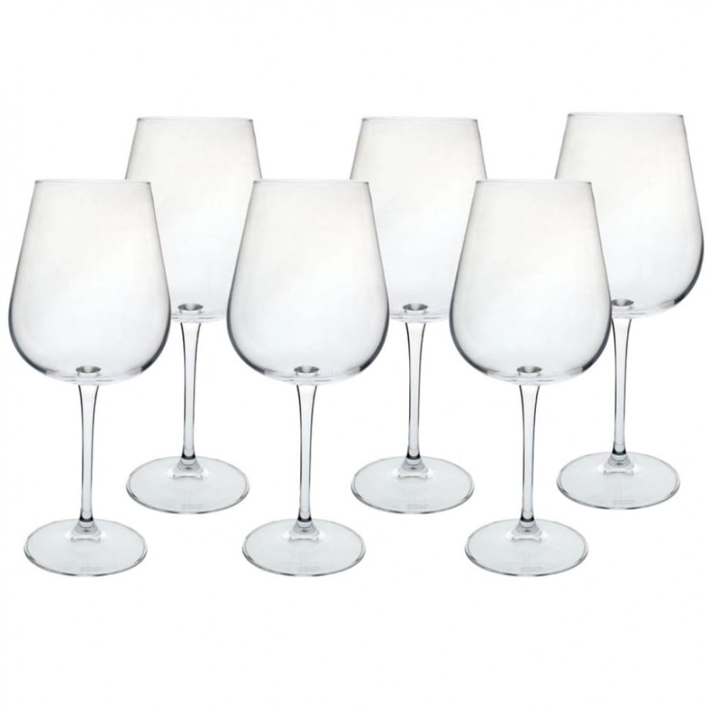 Conjunto de Taças para Vinho Tinto Bohemia Ardea 540 ml em Cristal Ecológico 6 Peças Transparente