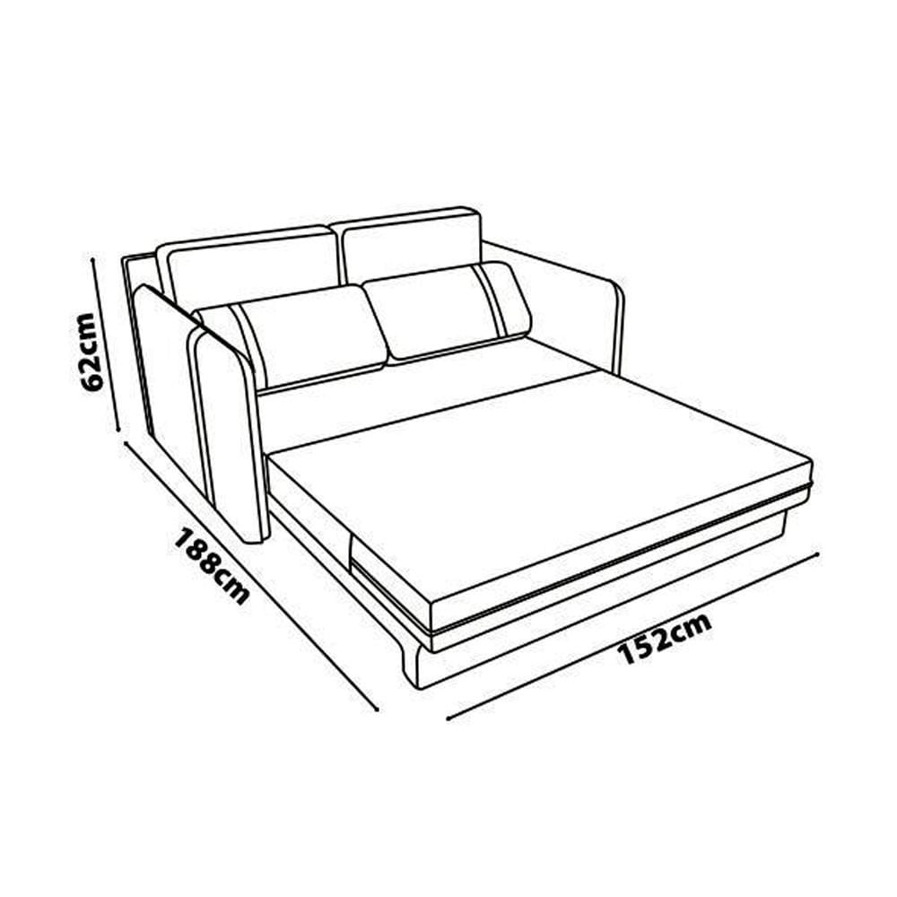 Sofá Cama Retrátil Matrix Martina 2 Lugares com Braços e Revestimento em Tecido Veludo Light Goiaba
