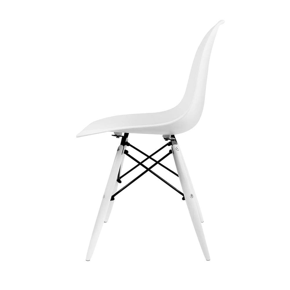 Conjunto com 4 Cadeiras de Jantar SeatCo Eames em Polipropileno DSW com Pés Palito Branco