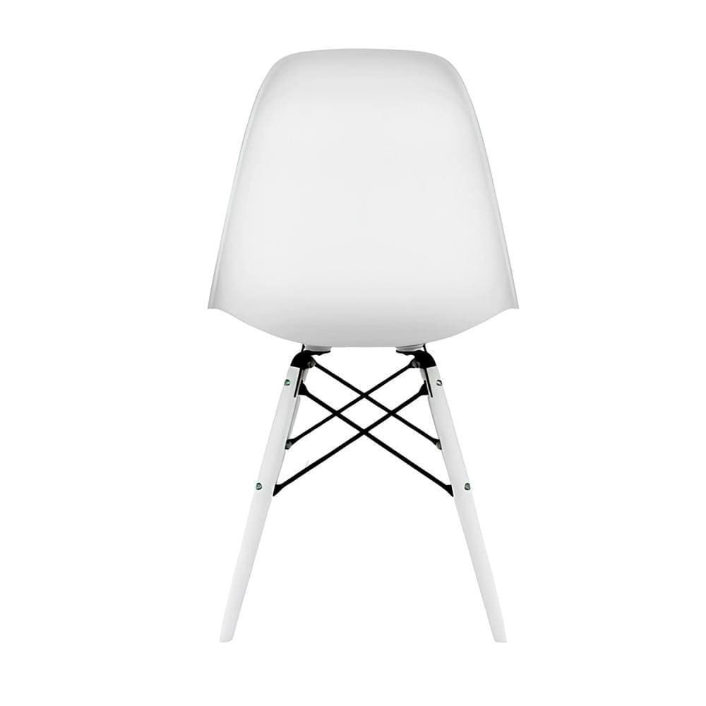 Conjunto com 4 Cadeiras de Jantar SeatCo Eames em Polipropileno DSW com Pés Palito Branco