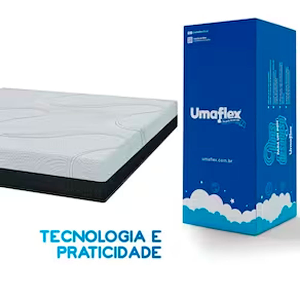 Colchão King Size Umaflex Forza Com Molas Ensacadas e Revestimento em Tecido Malha 25x193x203cm Cinza Escuro