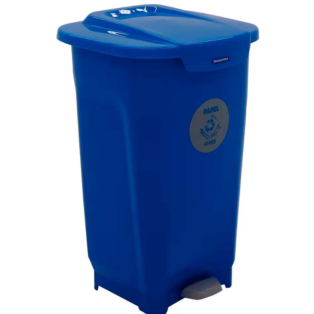Lixeira para Coleta Seletiva com Pedal Tramontina T-Force em Polipropileno 50 L