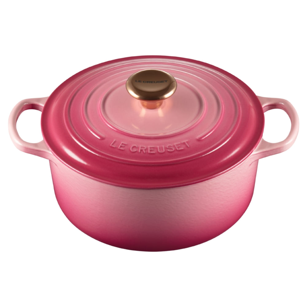 PANELA LE CREUSET REDONDA SIGNATURE 24CM EM FERRO ESMALTADO ROSA BERRY 21177244394445