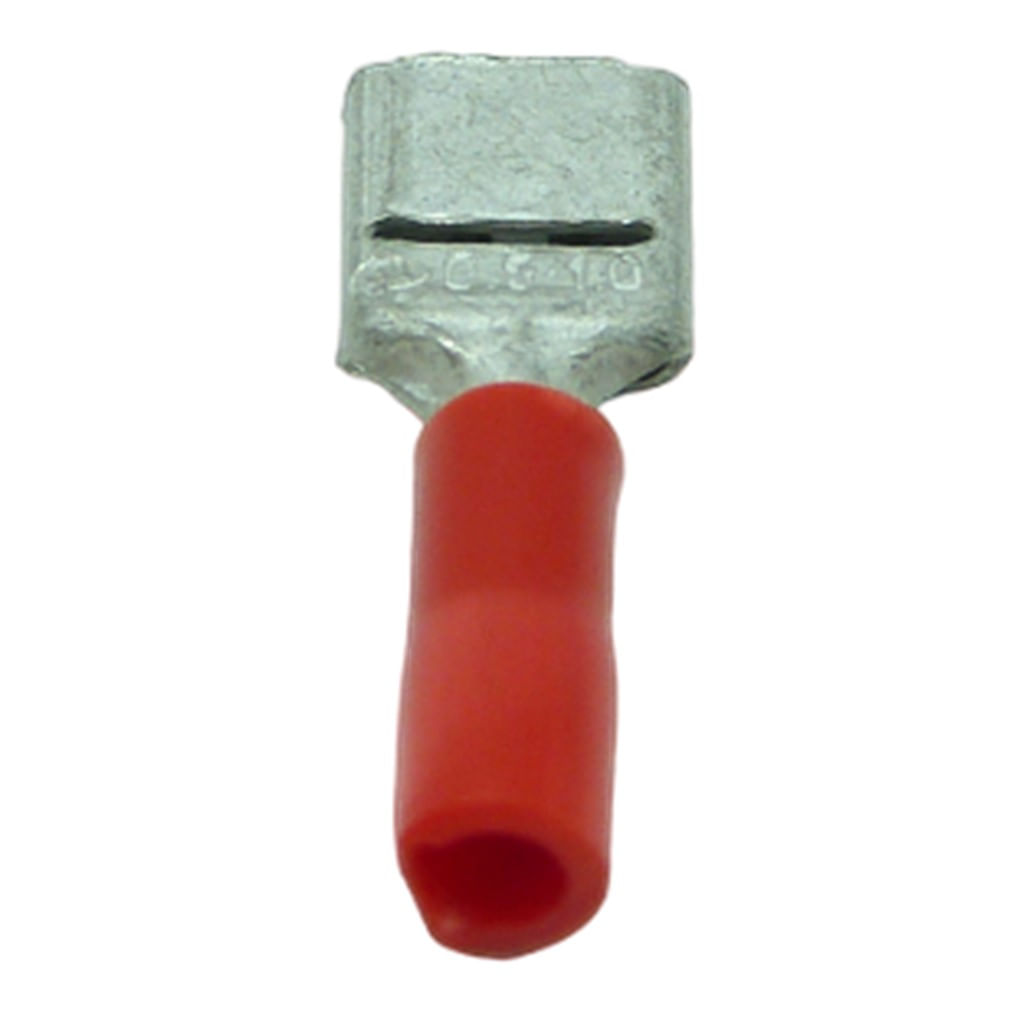 Terminal Compressão Reto Femea 0.5 Mm A 1.5 Mm Simples C/ Capa Plastica Vermelho