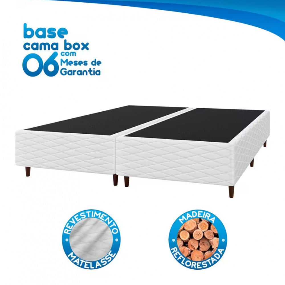 Cama Box Queen Size Umaflex New Itália com Molas Ensacadas e Pillow Top D26 Branco com Marrom