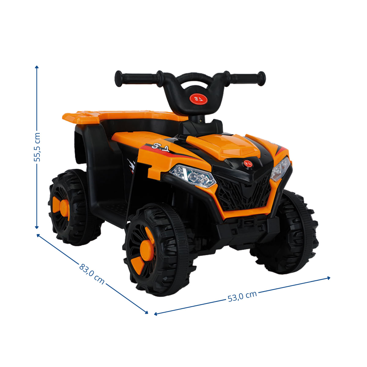 Quadriciclo Motorizado Infantil Elétrico Zippy Toys Mini Veículo Com Luz E Som Bateria Recarregável 6V Laranja