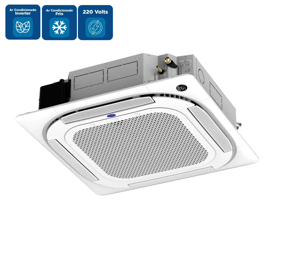 Ar Condicionado Split Cassete Inverter Carrier Connect 36000 BTU/h Frio R32 Monofásico 40KVQD36C5 – 220 Volts 220 Volts