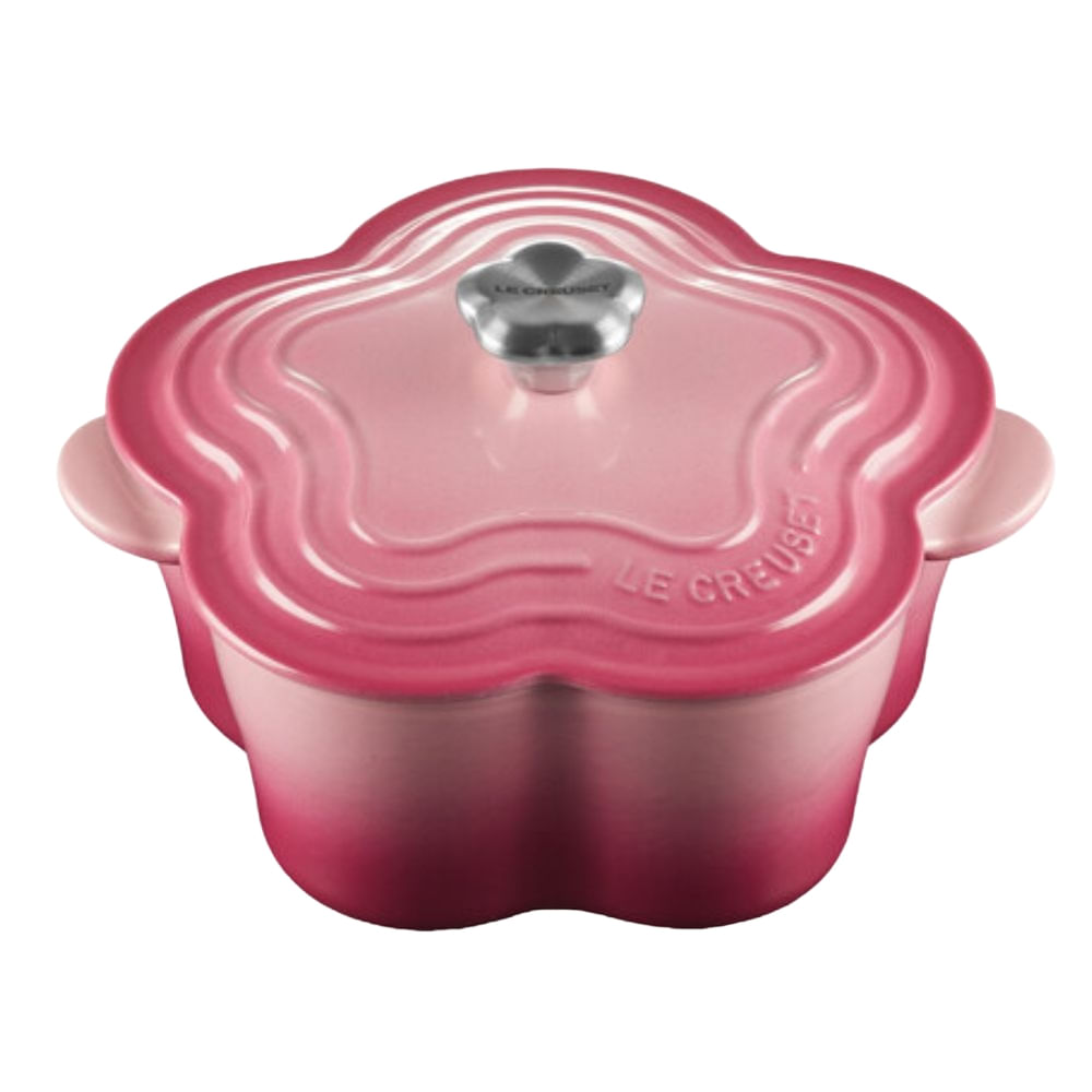 PANELA LE CREUSET FLOR TRADITION L 20CM EM FERRO FUNDIDO ROSA BERRY 21034004394444