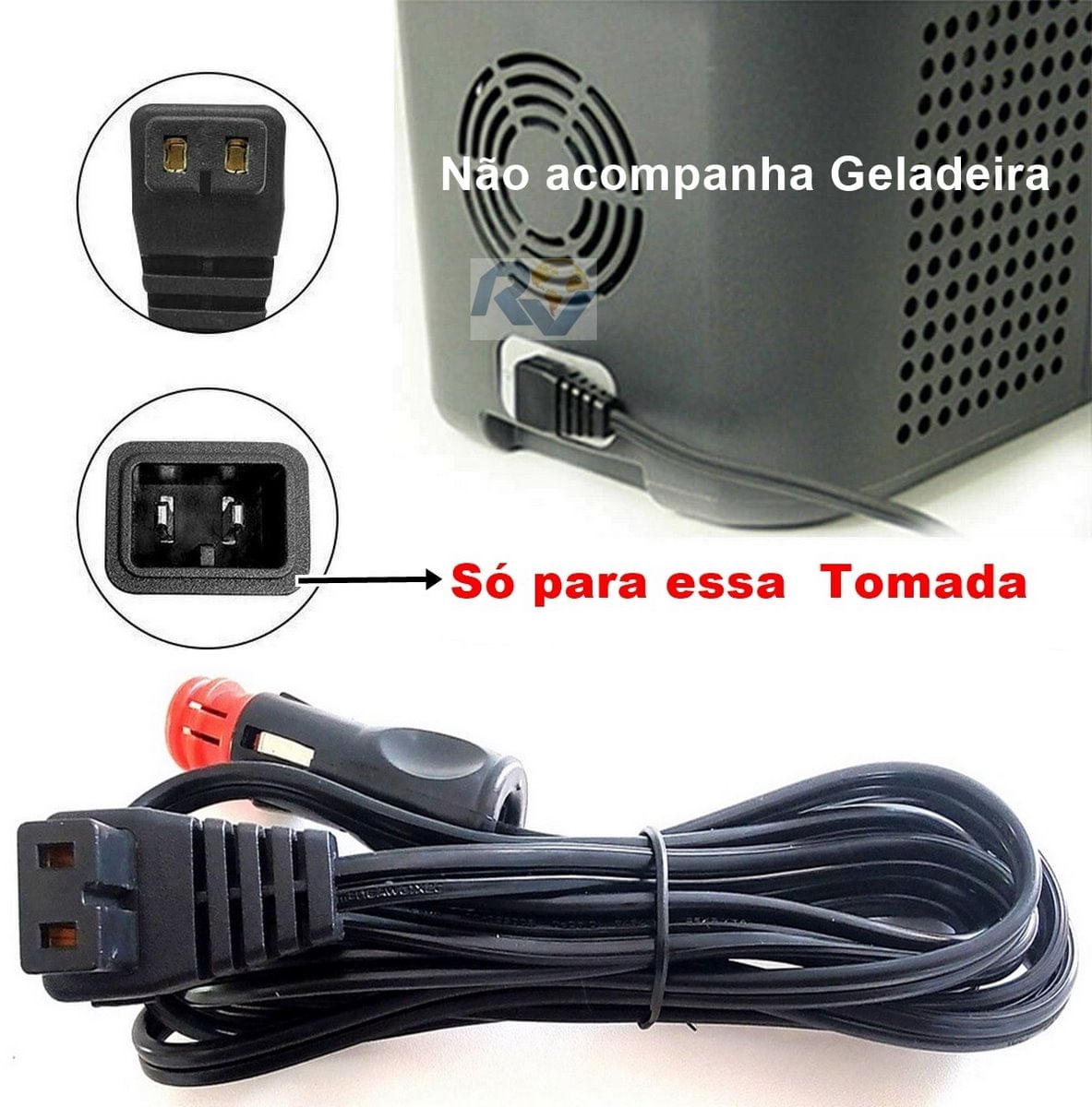 Cabo de Alimentação para Geladeira Elber 41 Dometic Waeco 12/24v