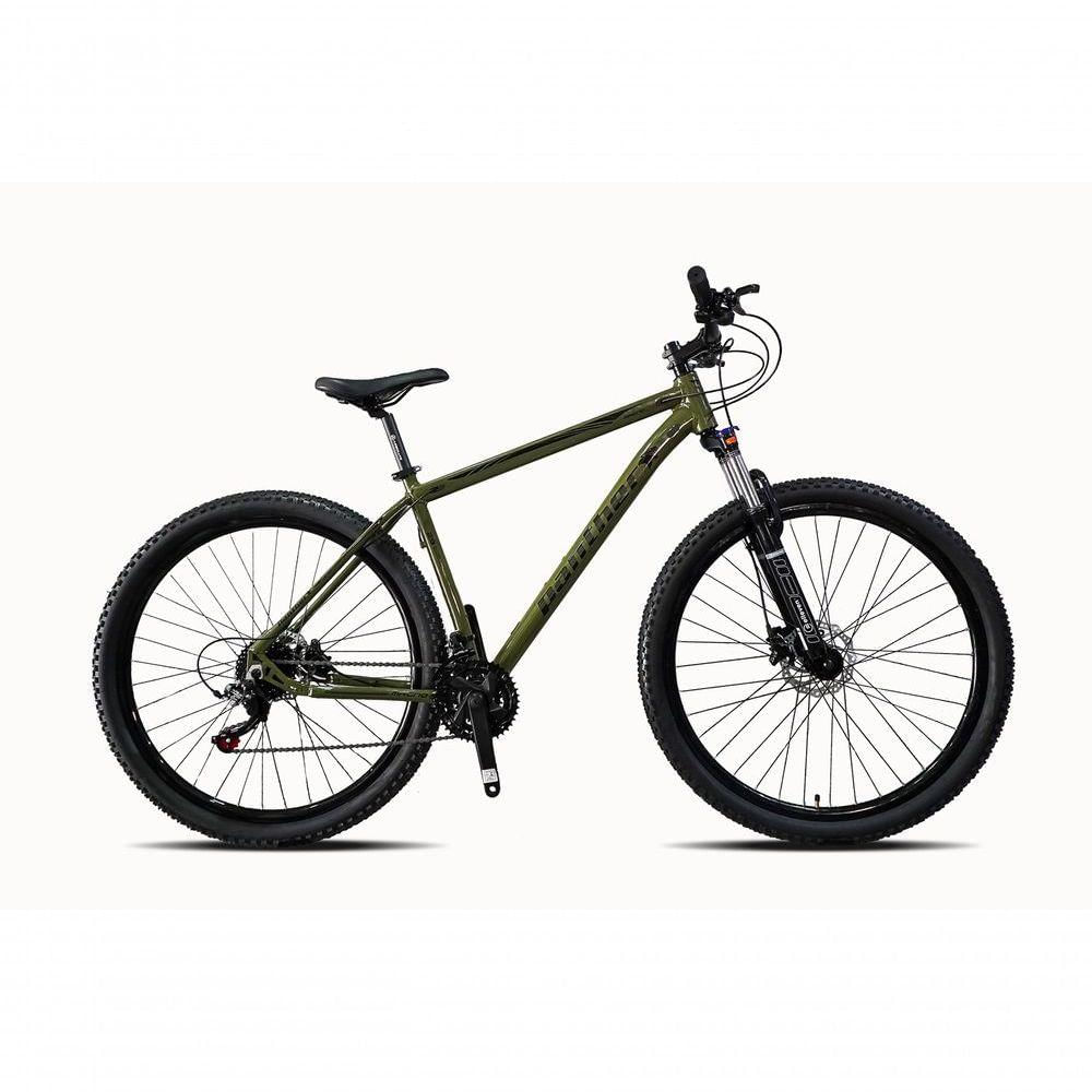 Bicicleta Aro 29 Panther Magno 24v Hidráulico Verde Militar Câmbios Shimanos