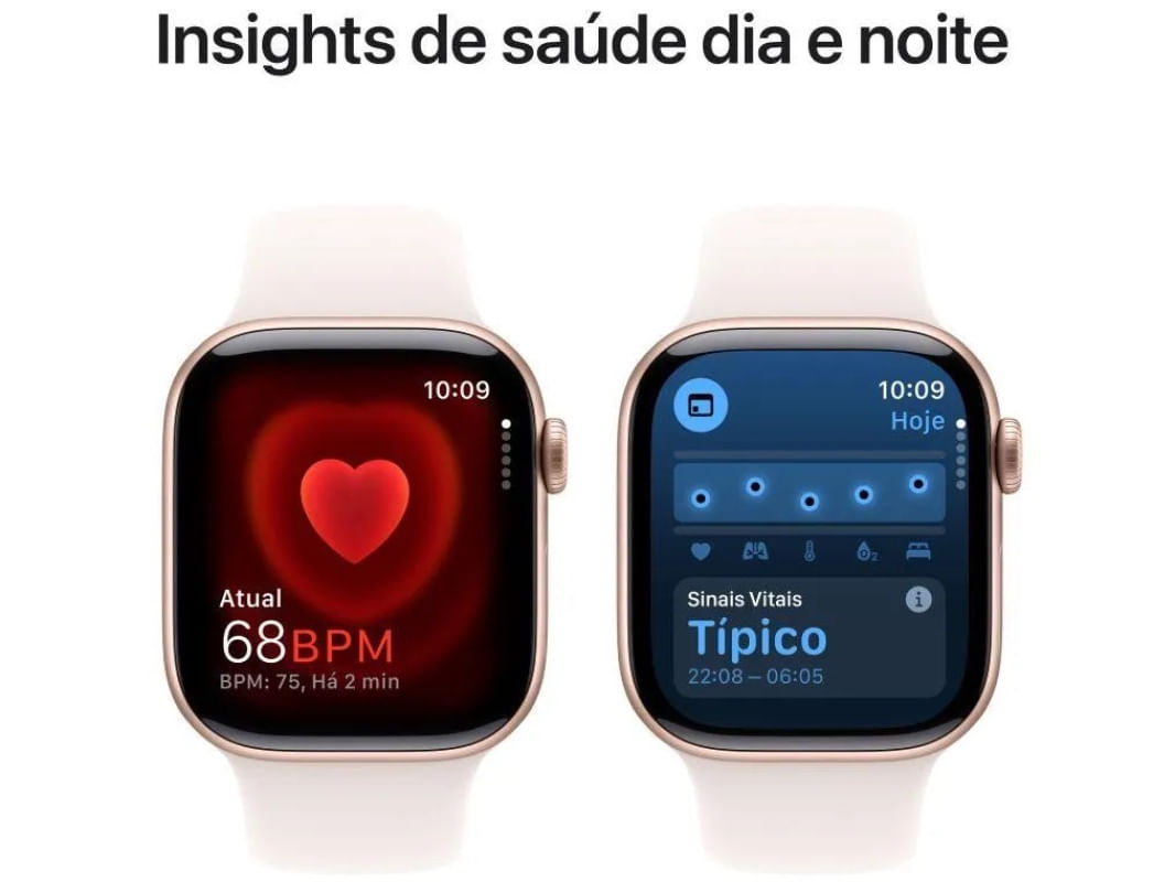 Apple Watch Series 10 (GPS 42 mm) Caixa Ouro Rosa em Alumínio com Pulseira Esportiva Blush Clara (Rose Gold)