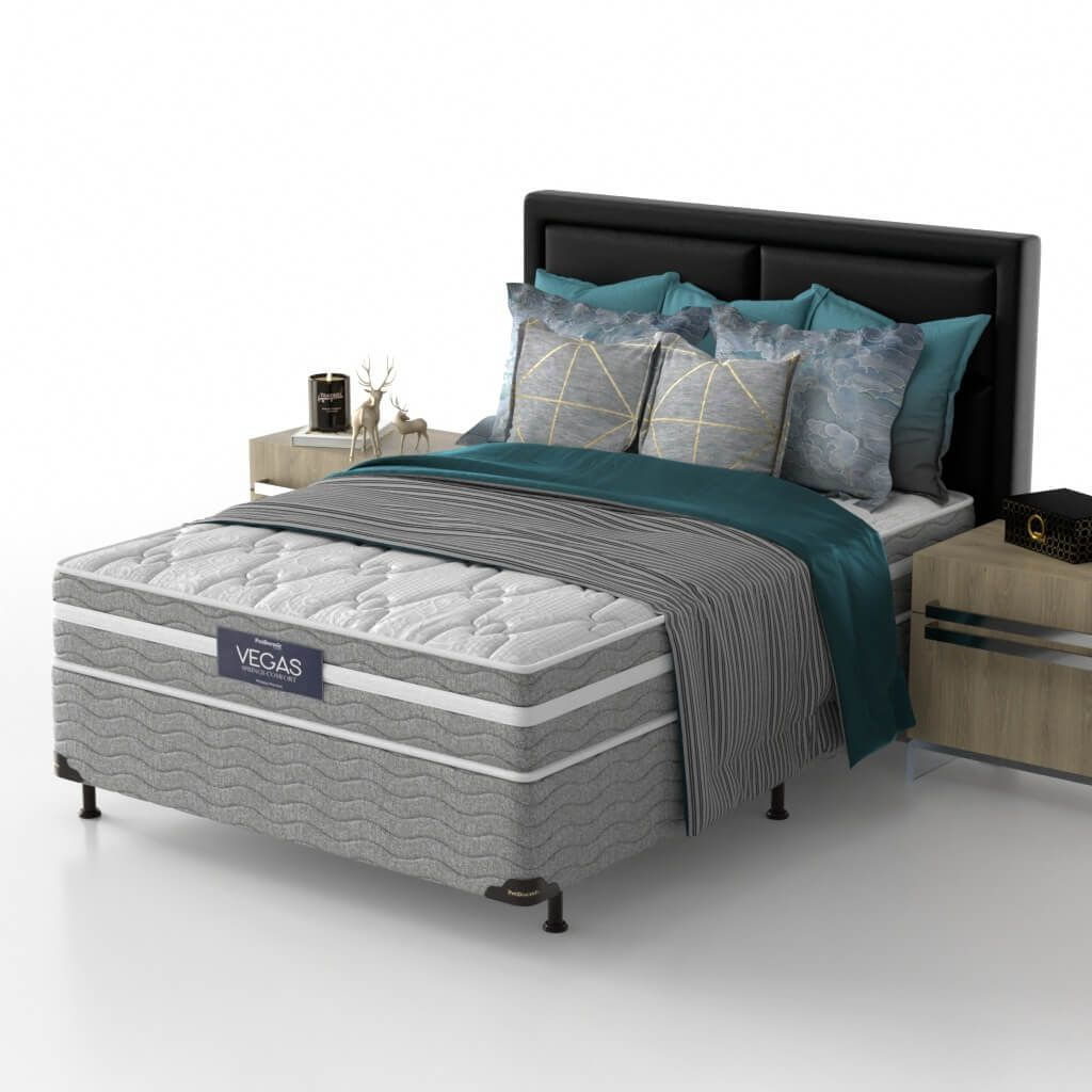 Conjunto Box Casal Mola Ensacada Prodormir Vegas Comfort (138x188x46cm)