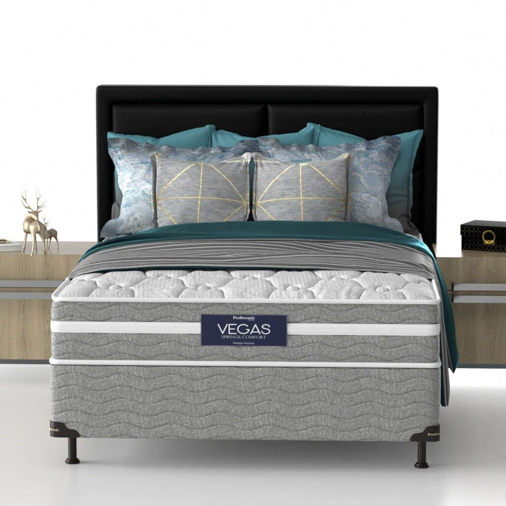 Conjunto Box Casal Mola Ensacada Prodormir Vegas Comfort (138x188x46cm)