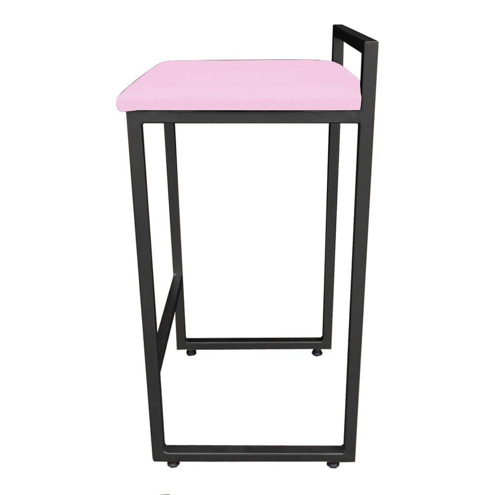 Banqueta Pietra Suede Rosa Bebê