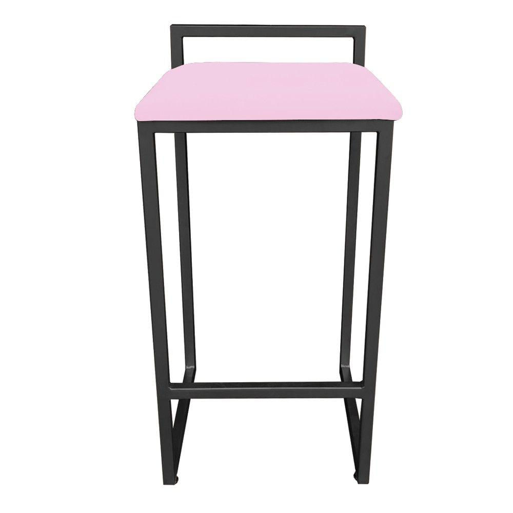 Banqueta Pietra Suede Rosa Bebê