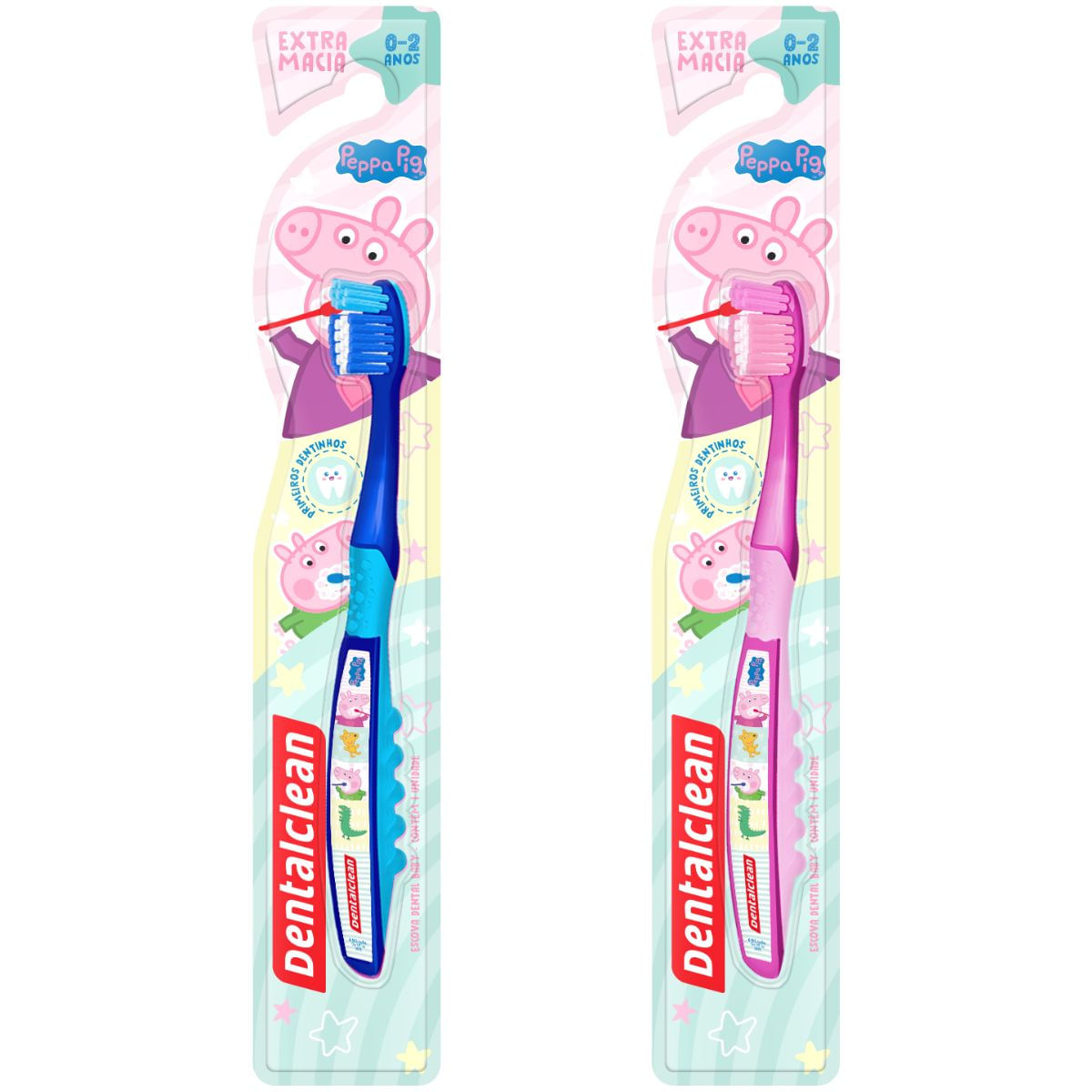 ESCOVA DE DENTE BABY - PEPPA PIG - 0-2 ANOS - DENTALCLEAN