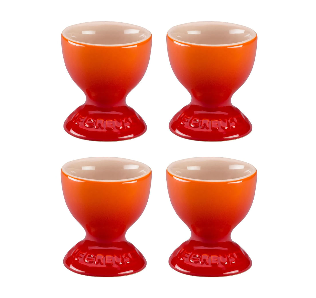 CONJUNTO 4 SUPORTE PARA OVO LE CREUSET LARANJA