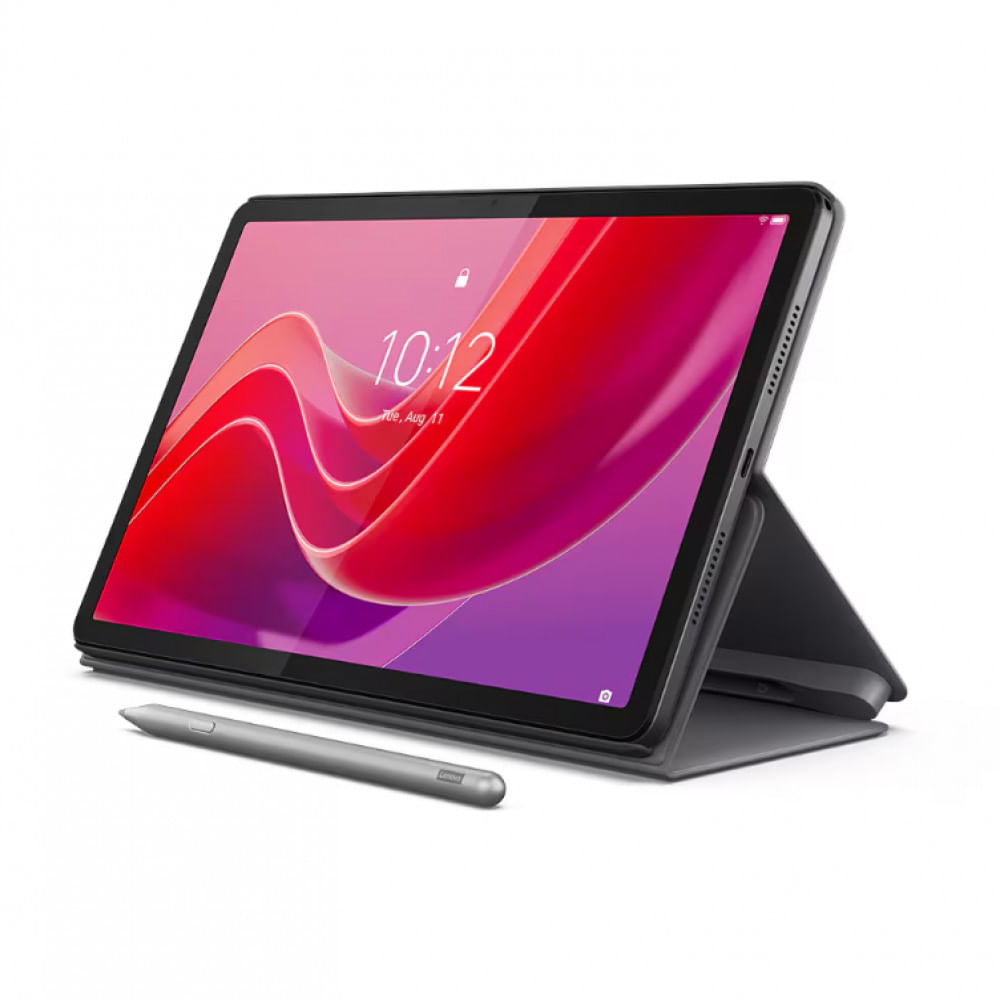 Tablet Lenovo M11 com Tela 11 WVA 90Hz, 128GB, Wi-Fi, Android 13, 4GB de RAM e processador Octa-Core + Caneta Touch + Case Protetor Prata