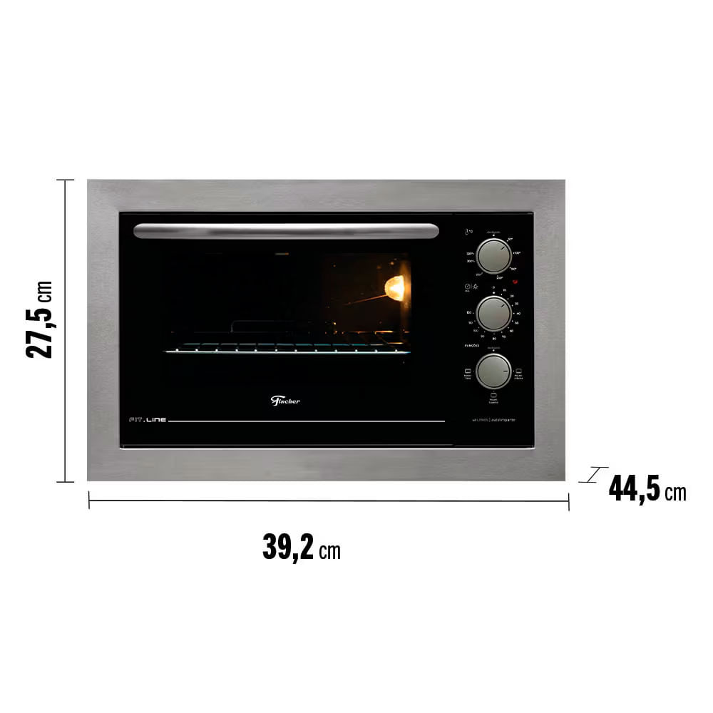 Forno de Embutir Elétrico Fit Line com Grill Fischer Inox / 110V