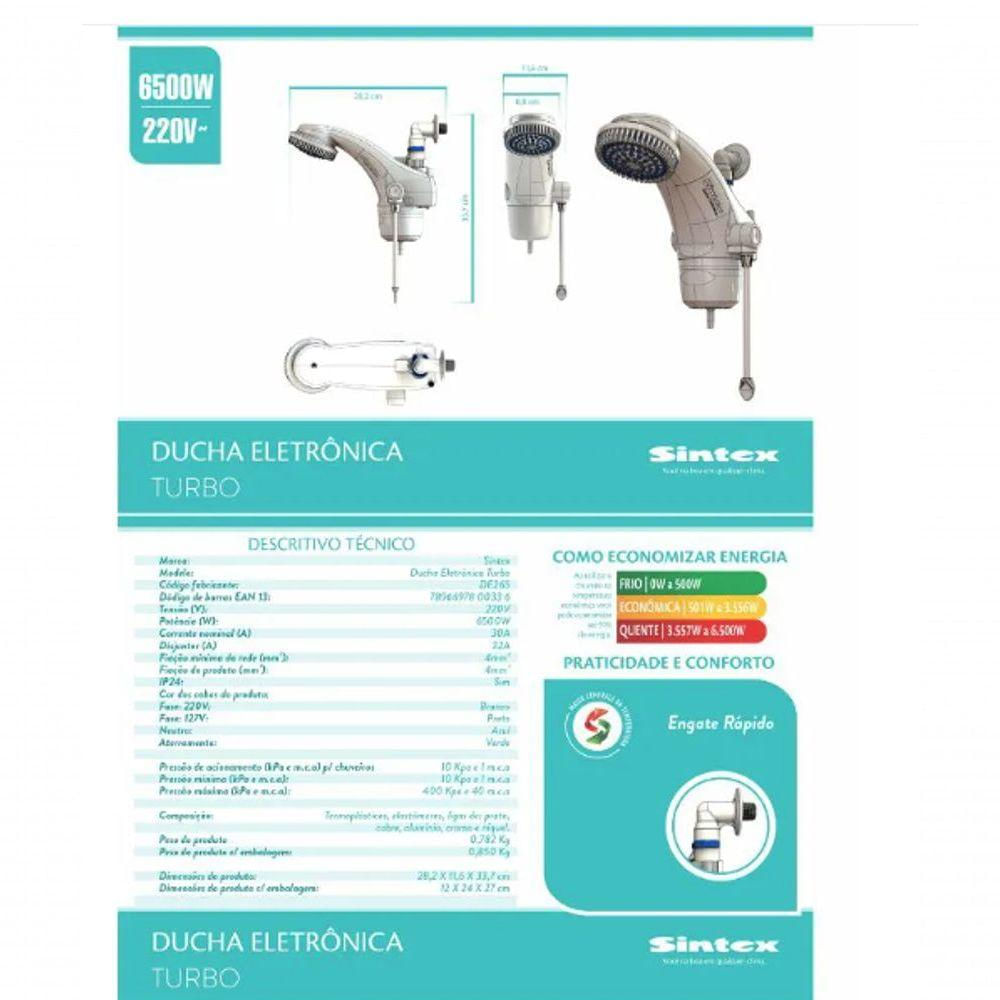 Chuveiro Ducha Eletrônica 220v 7000w Branco Sintex