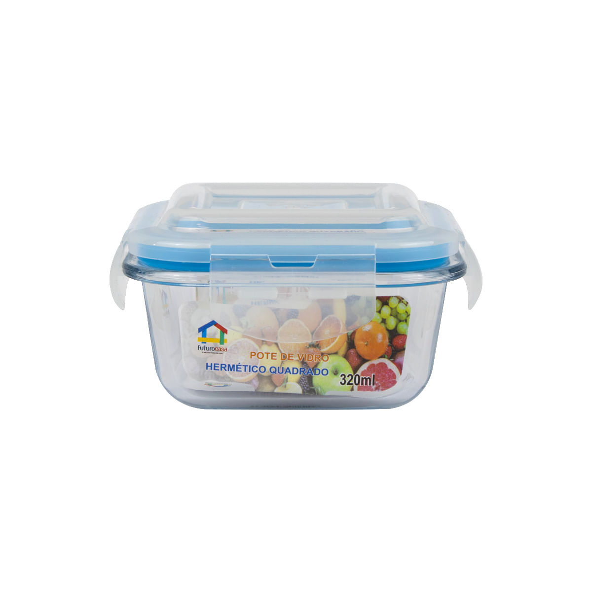 Pote Hermético De Vidro 320ml Marmitas Fitness Vasilha Quadrada Com Tampa Microondas Freezer