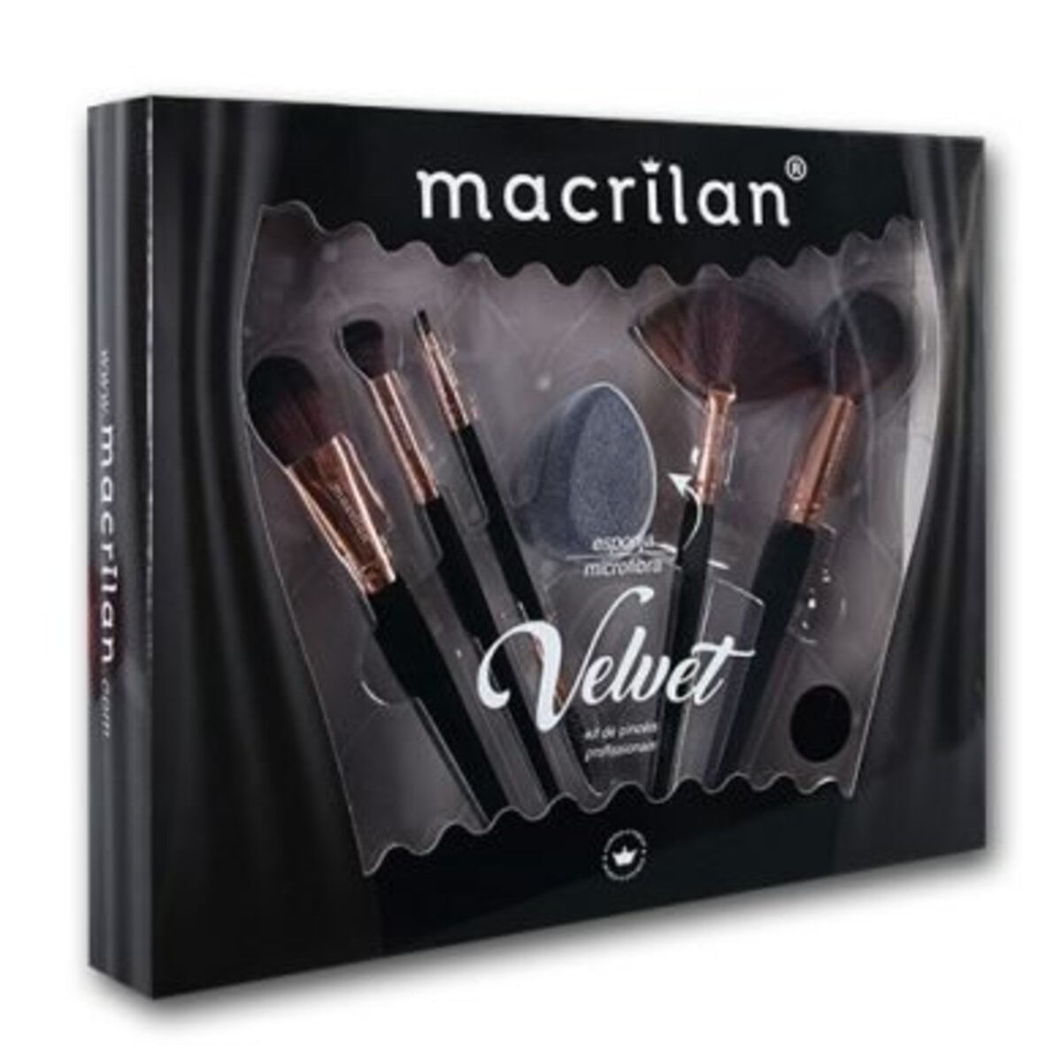 Macrilan Kit Velvet com 5 Pincéis Para Maquiagem ED010A