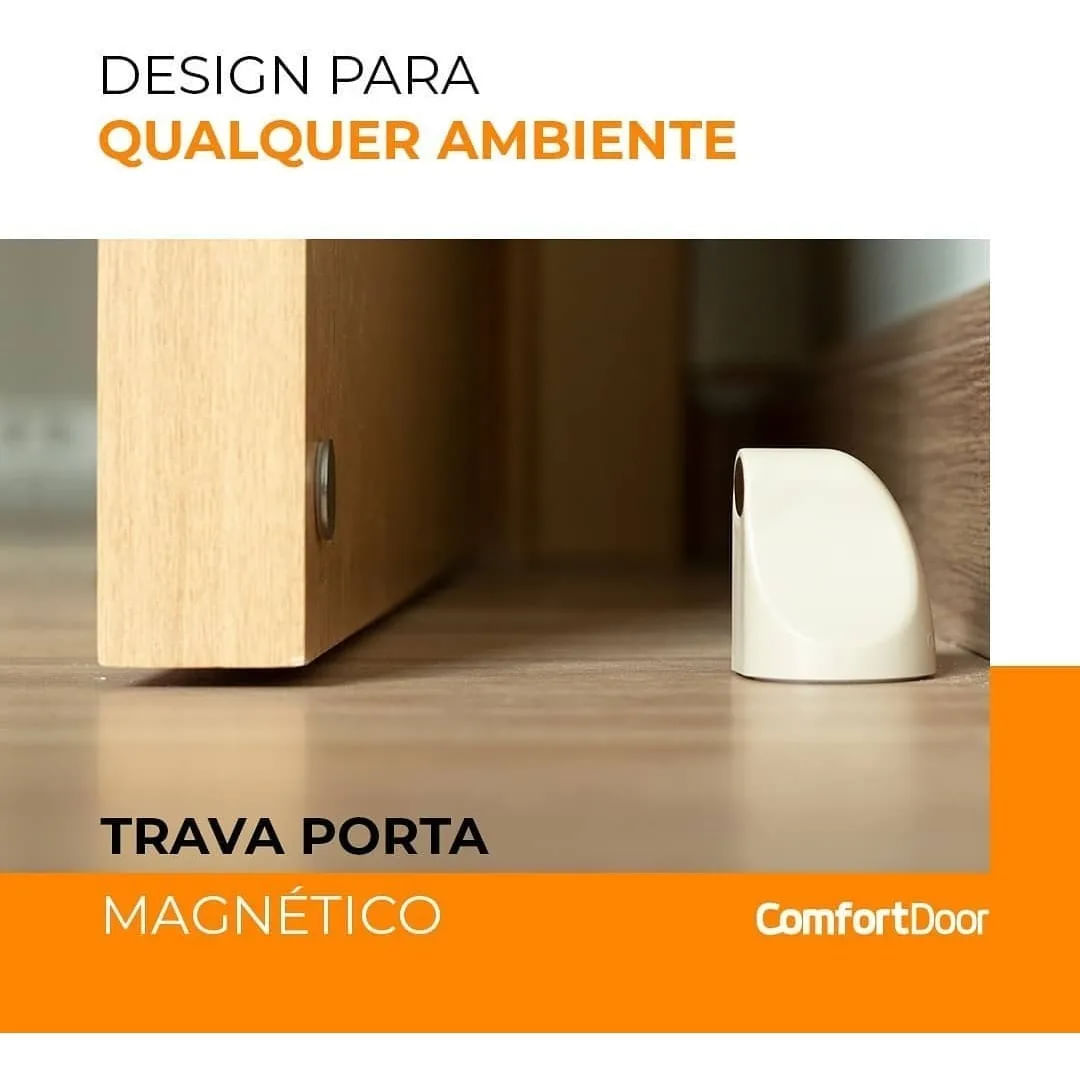 Prendedor Fixador Trava Porta Magnetico Adesivo Comfort Door Prata