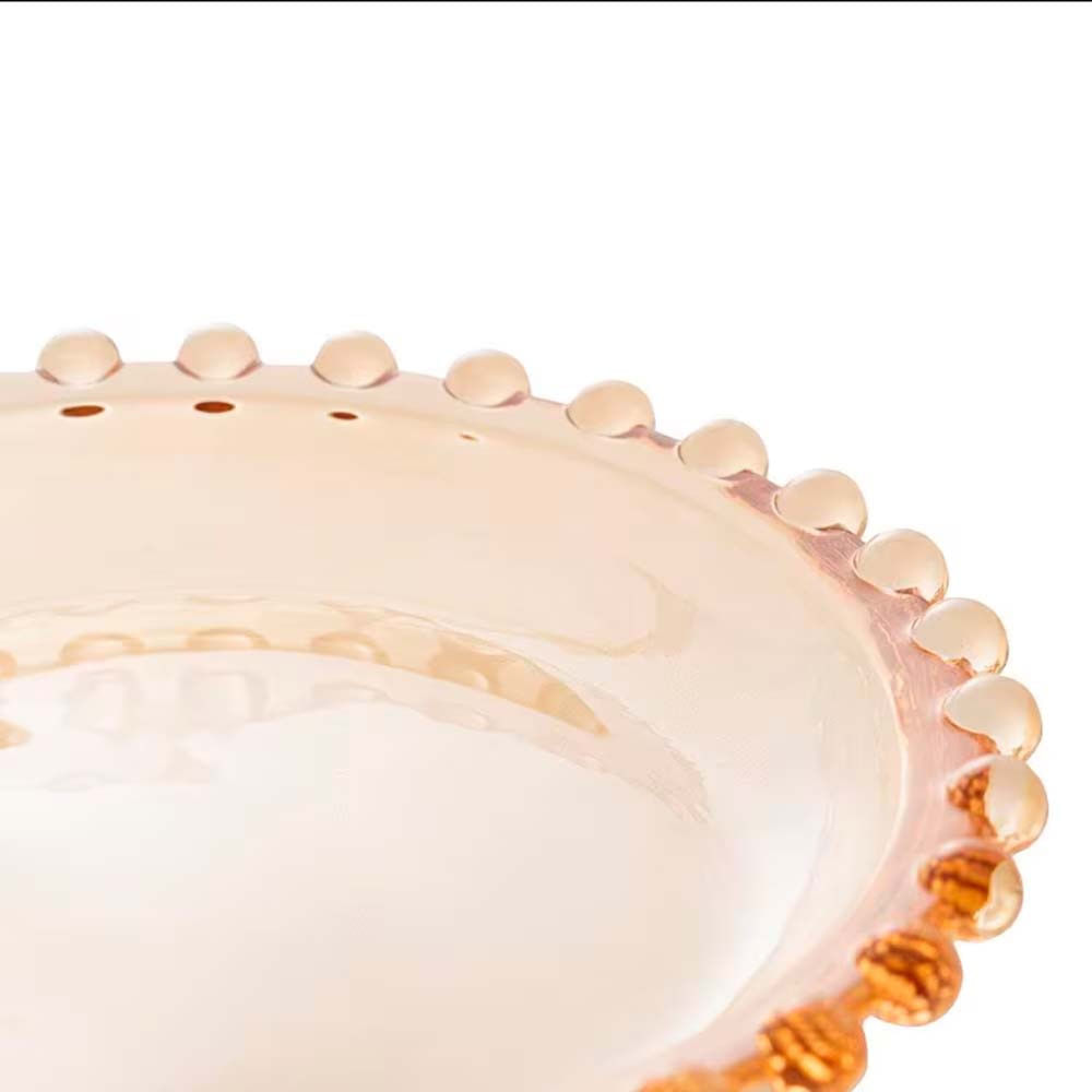 Travessa Oval Pearl em Cristal 15 x 30 cm Wolff Ambar