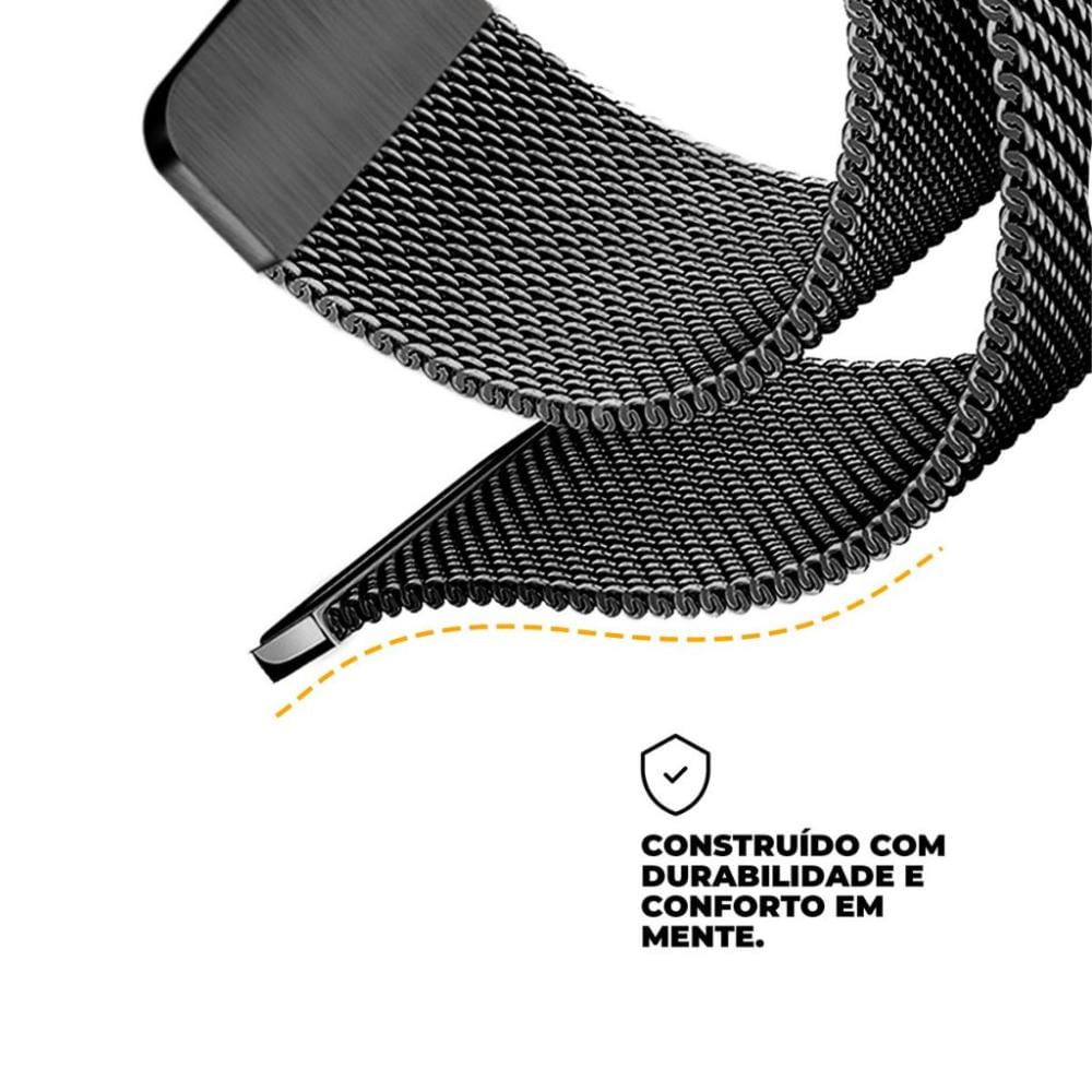 Pulseira de Milanese para Apple Watch 38 / 40 / 41MM Preta - Gshield