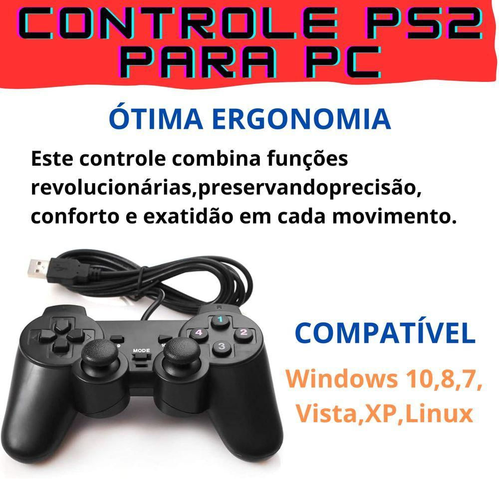 Kit 2 Controles Joystick Usb Para Computador Notebook Ps2