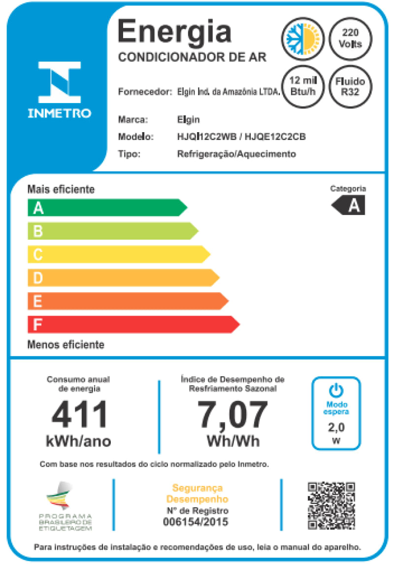 Ar Condicionado Split Hi Wall Eco II Inverter Connect Elgin 12.000 Btus Quente e Frio 220v R-32