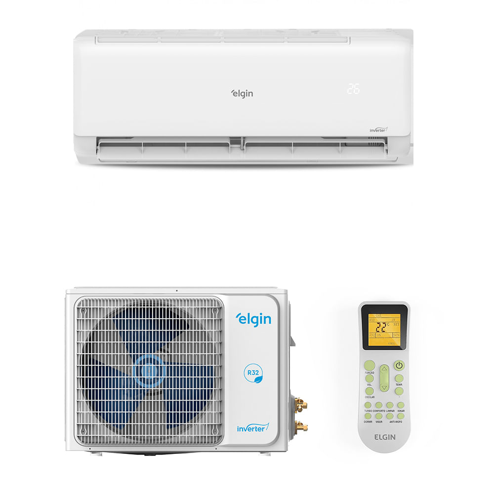 Ar Condicionado Split Hi Wall Eco II Inverter Connect Elgin 12.000 Btus Quente e Frio 220v R-32