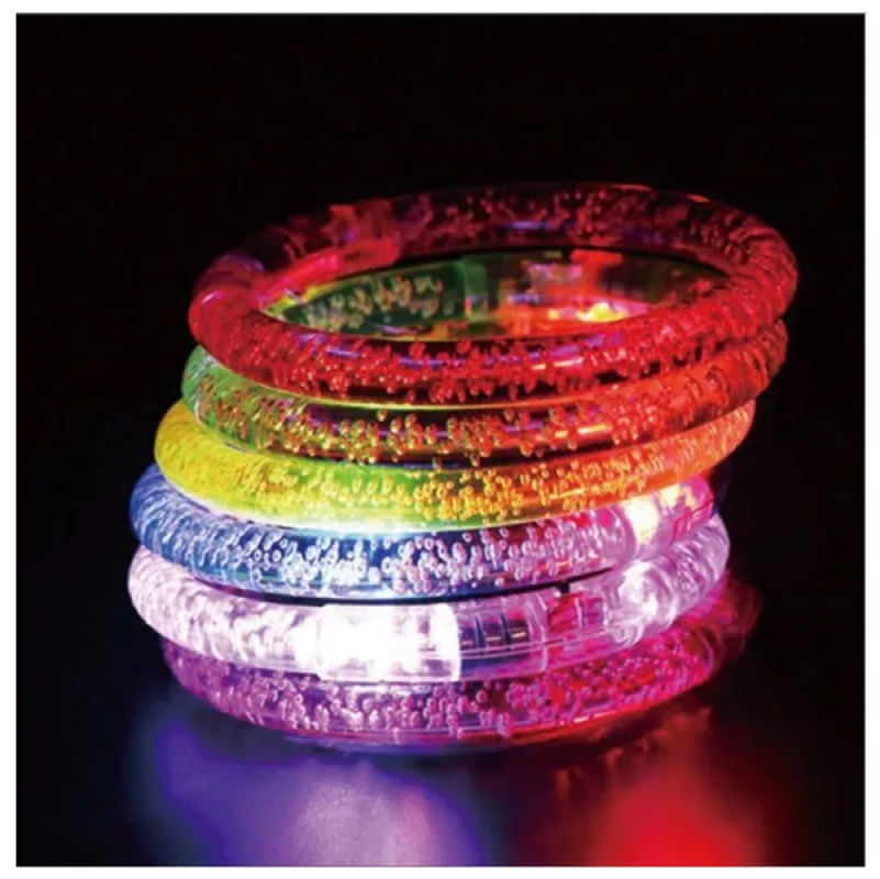 Pulseira Bracelete Led Pisca C/5 Unidades Cores Sortidas