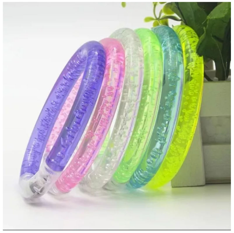 Pulseira Bracelete Led Pisca C/5 Unidades Cores Sortidas