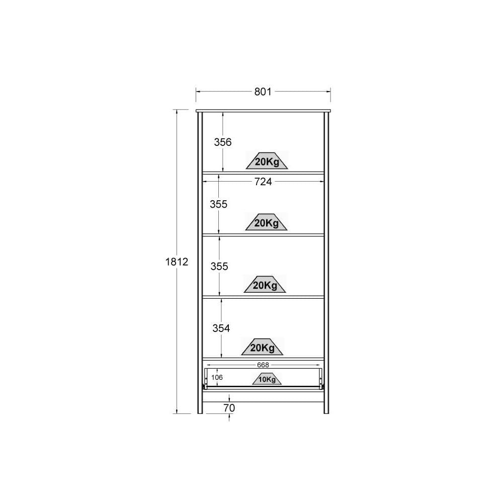 Cristaleira c iluminação 2 Portas 1 Gaveta Ditália E-954 Branco