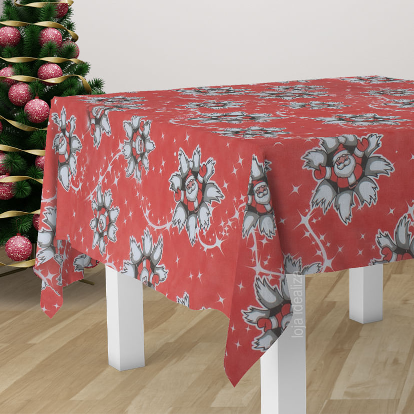 1 Toalha Mesa TNT Festa Feliz Natal Papai Noel 140x140