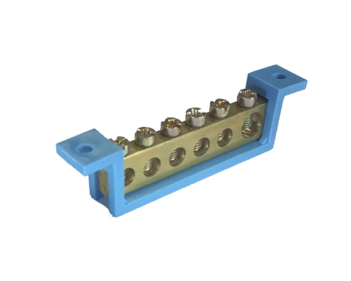 Barramento Steck Neutro 06 Term Azul 70Mm