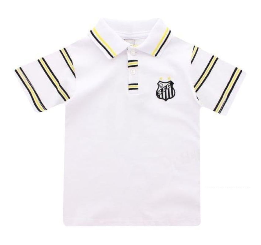 Camisa Polo Infantil Santos Branca Oficial