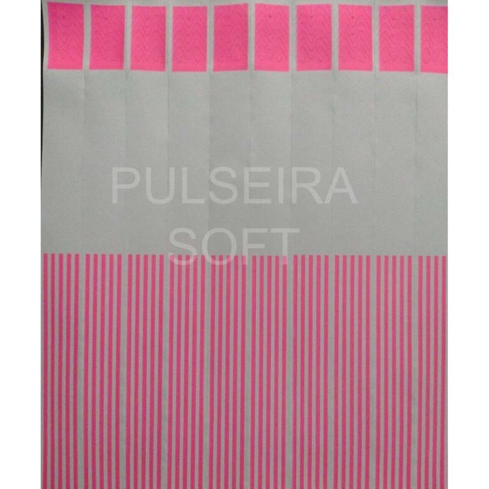 250 Pulseira Cor Pink Soft impressão jato de tinta, cera ou silk