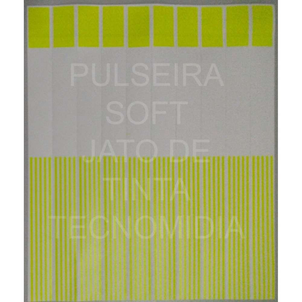 1000 Pulseira Amarela Fluor Soft impressão jato de tinta, cera ou silk