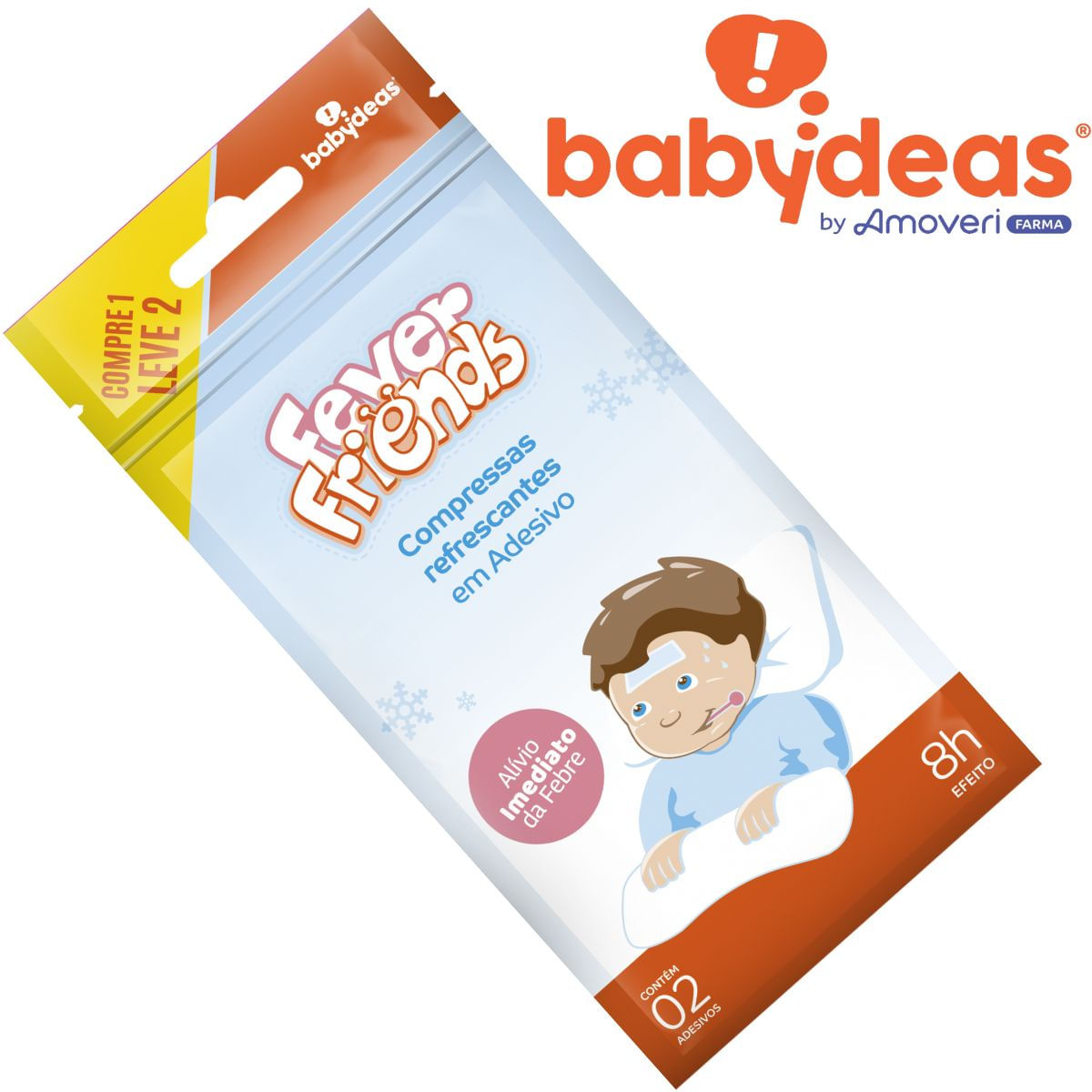 3X FEVER FRIENDS - COMPRESSAS INFANTIS 2 EM 1 - BABYDEAS