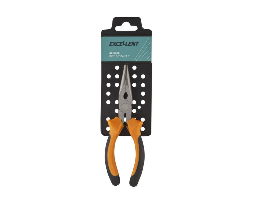 Alicate Bico 1/2 Cana Import 06 Cb Laranja/Preto Blister