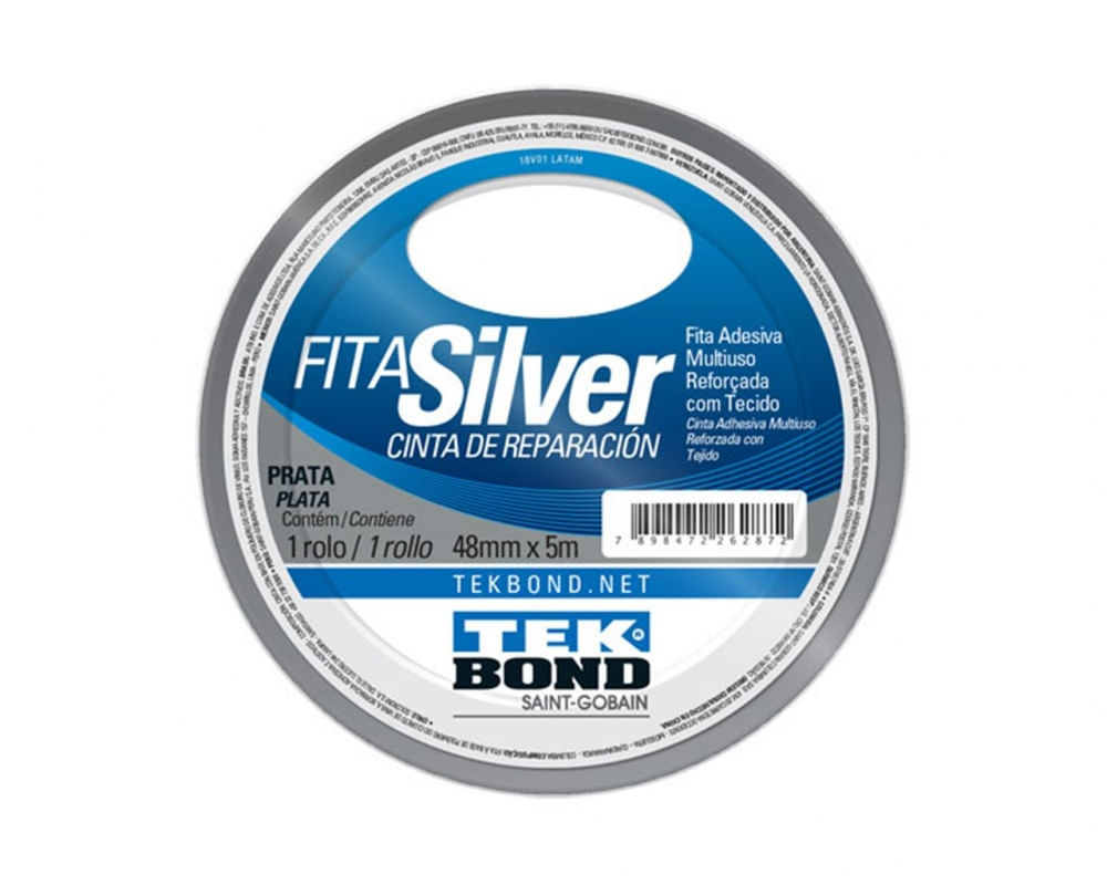 Fita Silver Tape Tekbond Prata 48Mmx5M