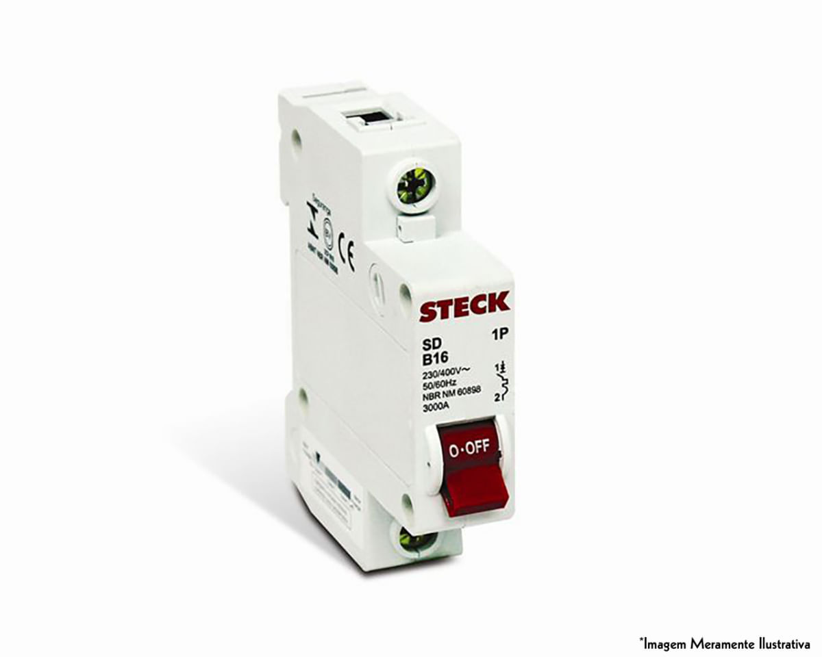 Disjuntor Steck Unip Serie Sd61 E 25A Curva B 3Ka