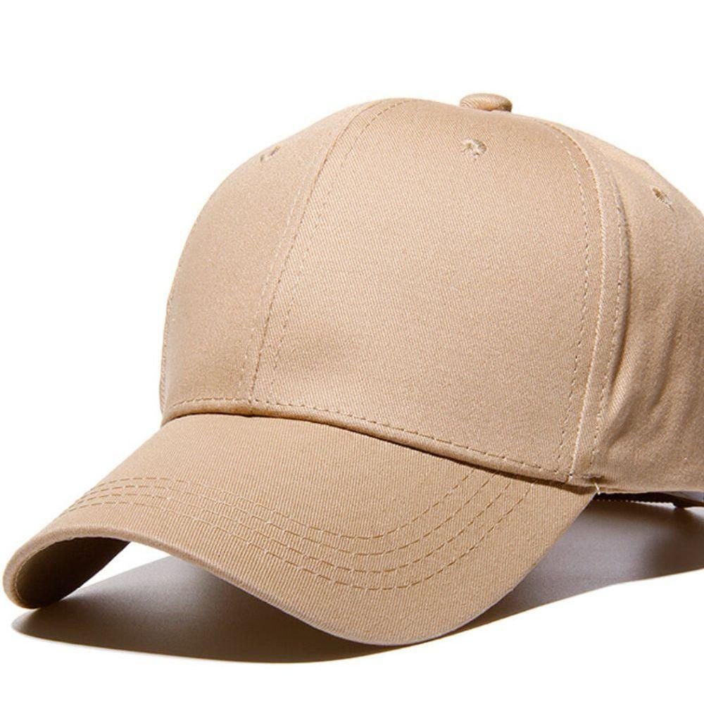 Boné Liso Esportivo Aba Curva Ajuste Metal Unissex Bege